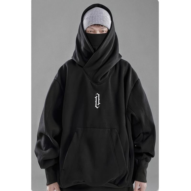 Men'S Women'S Ninja Double Neckline Cotton Hip Hop Hoodie Loose Fashion Casual Pocket Hooded Sweatshirts for Daily Outdoor Wear Men Fall Winter Hoodies Soft Long Sleeve Clothes Men'S Clothing Cold Weather Gear Men Gifts