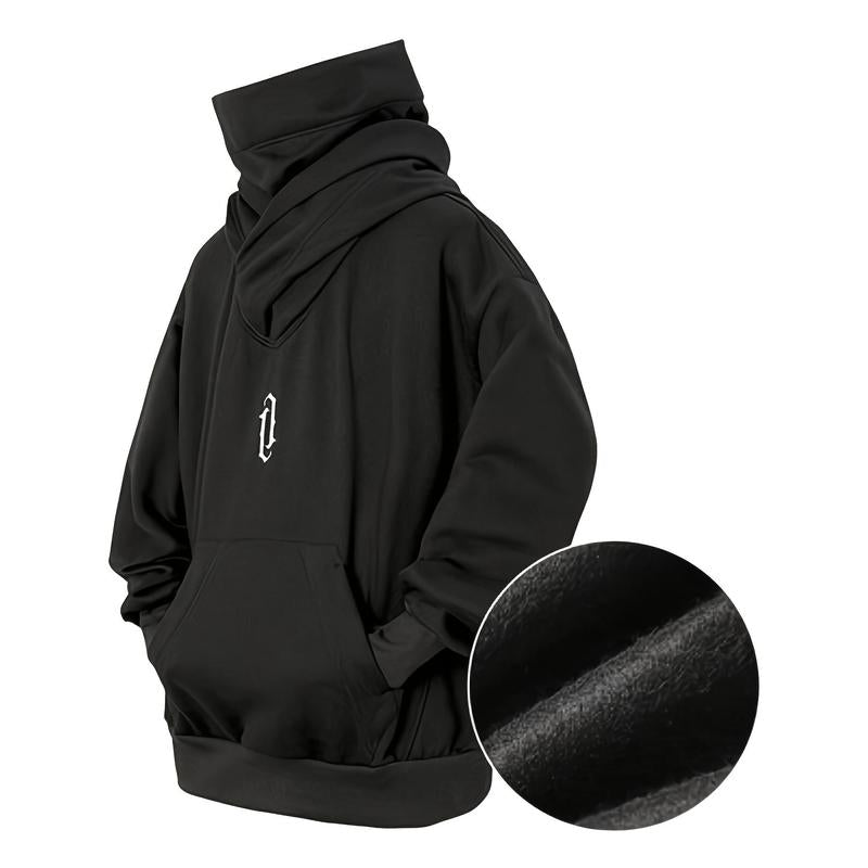 Men'S Women'S Ninja Double Neckline Cotton Hip Hop Hoodie Loose Fashion Casual Pocket Hooded Sweatshirts for Daily Outdoor Wear Men Fall Winter Hoodies Soft Long Sleeve Clothes Men'S Clothing Cold Weather Gear Men Gifts